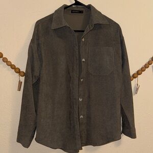 Dark Olive Green Button-Up Shirt